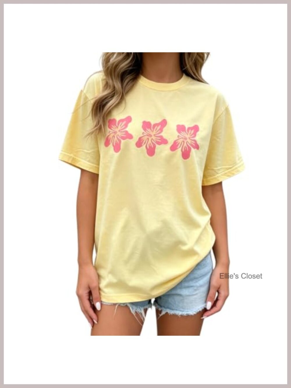 Y2K Floral Oversized Tee Graphic Short Sleeve Baggy Summer Shirt
